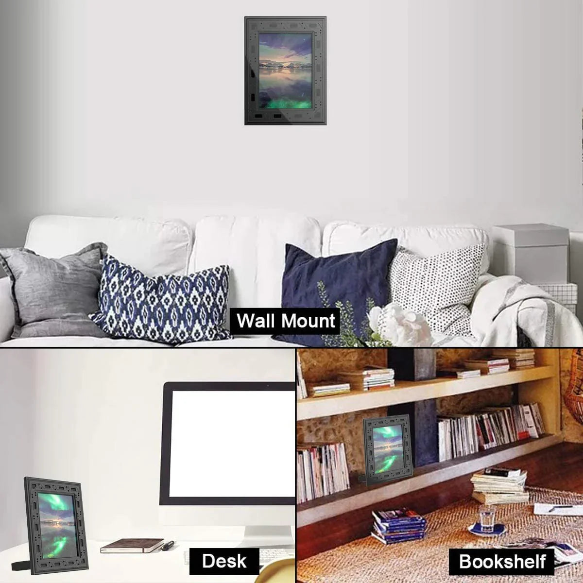 1080P Wifi Hidden Camera Spy Camera Photo Frame with Night Vision PIR Detection 1 Year Standby